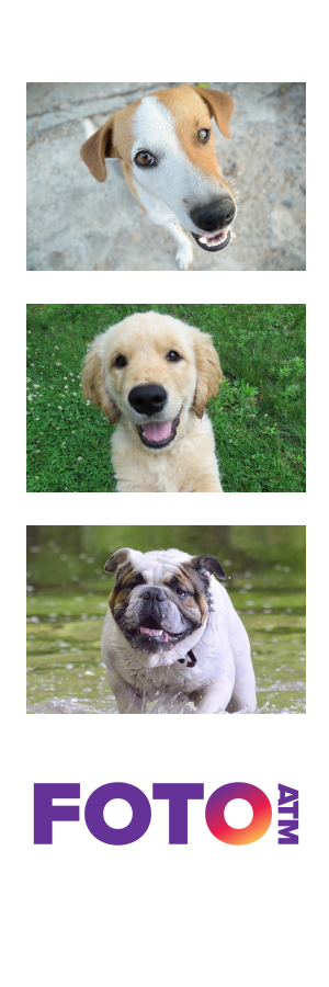 FotoATM photo strip with FotoATM branding